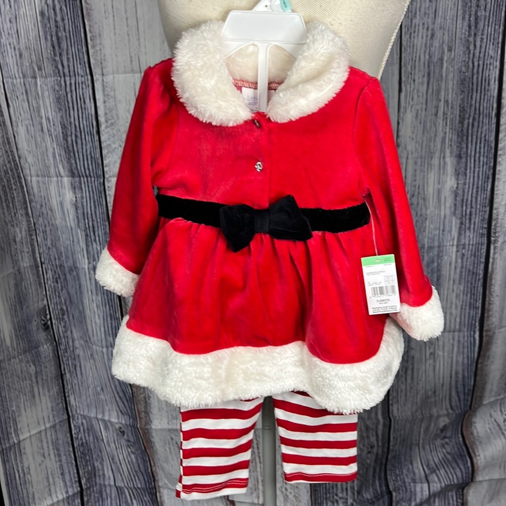 Infants 3/6 month 2pc Santa outfit girls NEW!